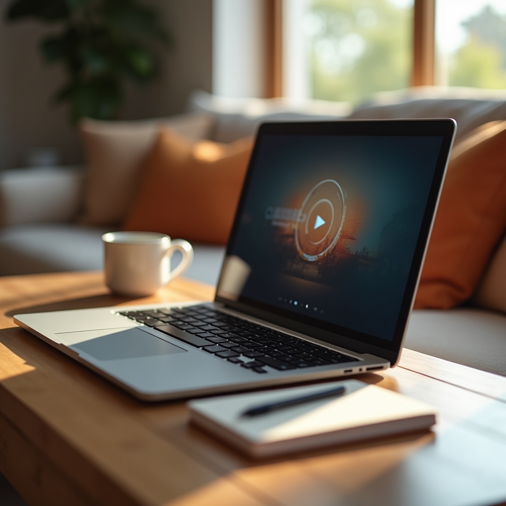 Laptop zeigt eine Vorschau der ersten aufgezeichneten Webinar-Einheit